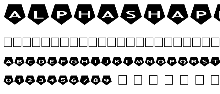 AlphaShapes pentagons 2 font
